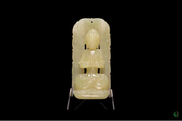Rectangular large backlight, closed hand seal Buddha