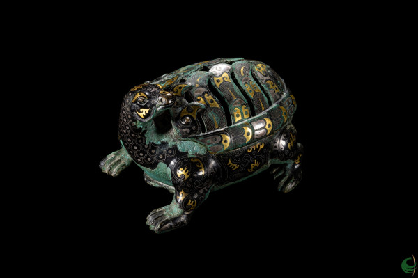 Bronze Censer with Inlaid Gold and Turtle Shape