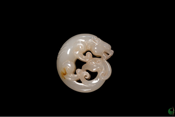 Dragon Phoenix Fetal Jade Pendant