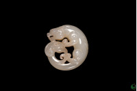 Dragon Phoenix Fetal Jade Pendant